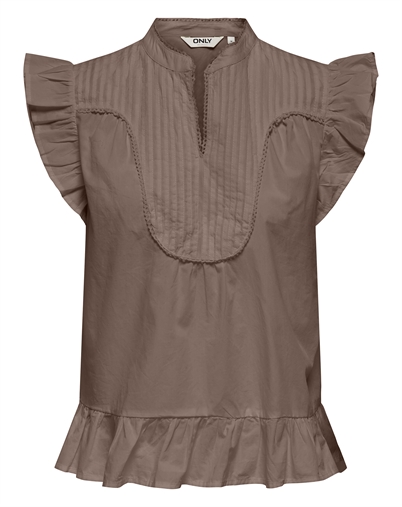 Only - OnlAdda V-neck Top - Brown Lentil
